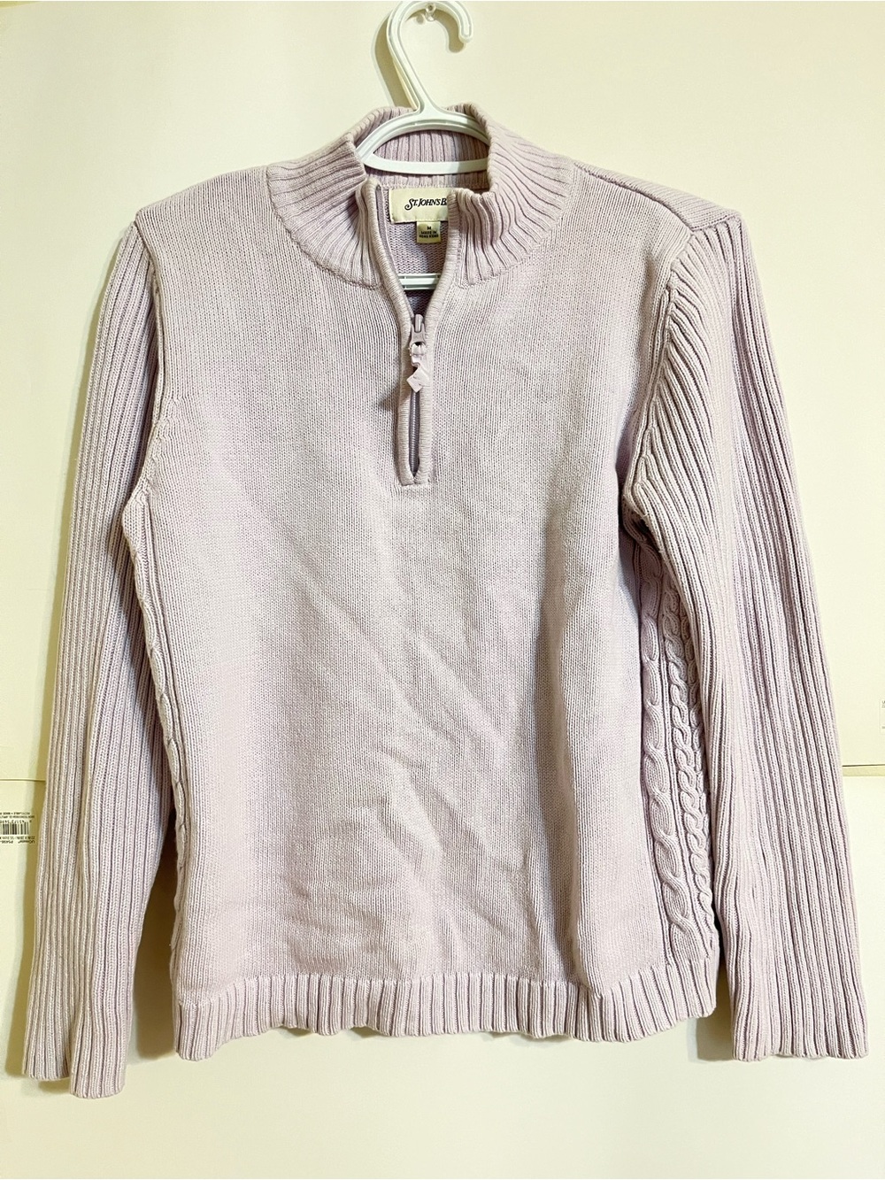 St. John’s Bay Women’s M Dusty Lavender Quarter Zip Knit Sweater